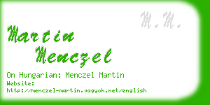 martin menczel business card